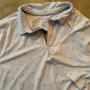Nike Men's Gray Patterned Polo Shirt